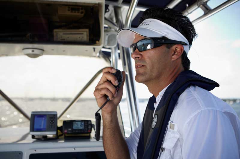 man on vhf radio